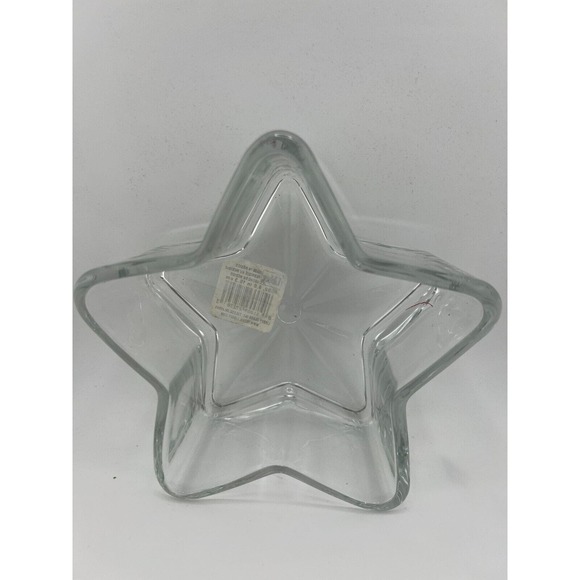 Libbey Home Decorative Star Shaped Clear Glass 6" Wide Holiday Candy Bowl - Picture 1 of 3